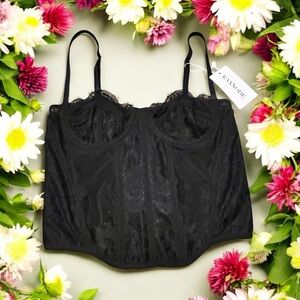 Raxnode Women's Lace Bustier Corset Top Size M